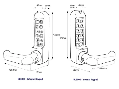 Click Here To Enlarge This Photo Of BORG Locks BL5053 SC Medium&sol;Heavy Duty Back to Back Digital Lock &lpar;Round Bar&rpar; with Free Passage Mode &lpar;60x72mm Euro Profile Lockcase&rpar; - Satin Chrome