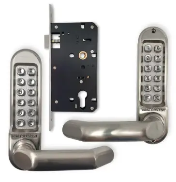 Click Here To Enlarge This Photo Of BORG Locks BL5053 SS Medium&sol;Heavy Duty Back to Back Digital Lock &lpar;Round Bar&rpar; with Free Passage Mode &lpar;60x72mm Euro Profile Lockcase&rpar; - Stainless Steel