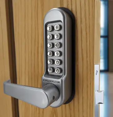 Click Here To Enlarge This Photo Of BORG Locks BL5453 SC Medium&sol;Heavy Duty Back to Back Digital Lock &lpar;Flat Bar&rpar; with Free Passage Mode &lpar;60x72mm Euro Profile Lockcase&rpar; - Satin Chrome