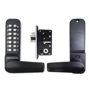 BORG Locks BL4402 MG Pro Medium&sol;Heavy Duty Free Turning Digital Lock with Holdback &lpar;28mm Narrow Stile Latch&rpar; - Marine Grade Black