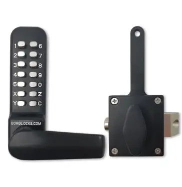 Click Here To Enlarge This Photo Of BORG Locks BL4409 MG Pro Medium&sol;Heavy Duty Free Turning Digital Lock with Holdback &lpar;Rim Fixed Slam Latch&rpar; - Marine Grade Black