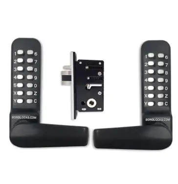 Click Here To Enlarge This Photo Of BORG Locks BL4442 MG Pro Medium&sol;Heavy Duty Free Turning Back to Back Digital Lock &lpar;28mm Narrow Stile Latch&rpar; - Marine Grade Black