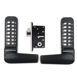 BORG Locks BL4442 MG Pro Medium&sol;Heavy Duty Free Turning Back to Back Digital Lock &lpar;28mm Narrow Stile Latch&rpar; - Marine Grade Black