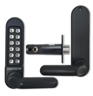 BORG Locks BL5201 MG Pro Medium&sol;Heavy Duty Digital Lock &lpar;Round Bar&rpar; with Free Passage Mode &lpar;60mm Latch&rpar; - Marine Grade Black
