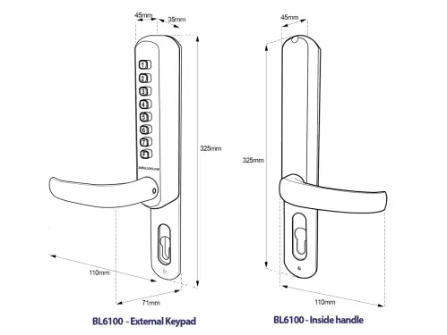 Click Here To Enlarge This Photo Of BORG Locks BL6100 SS Heavy Duty Narrow Stile Digital Lock with Free Passage Mode &lpar;suitable for use with 92mm Multipoint Locks&rpar; - Stainless Steel