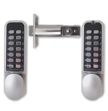 Click Here To Enlarge This Photo Of BORG Locks BL2021 ECP SC Light Duty Back to Back Digital Lock with Easicode Pro Coding Chamber &lpar;60mm Latch&rpar; - Satin Chrome