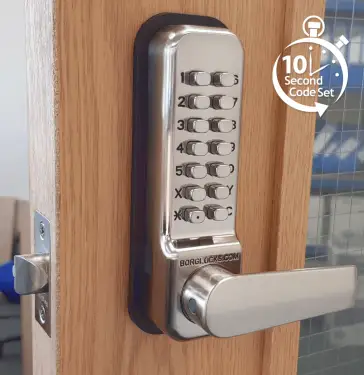 Click Here To Enlarge This Photo Of BORG Locks BL2401 ECP SS Medium Duty Digital Lock with Holdback Function & Easicode Pro Coding Chamber &lpar;60mm Latch&rpar; - Stainless Steel