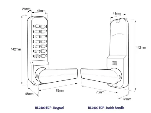 Click Here To Enlarge This Photo Of BORG Locks BL2401 ECP SS Medium Duty Digital Lock with Holdback Function & Easicode Pro Coding Chamber &lpar;60mm Latch&rpar; - Stainless Steel
