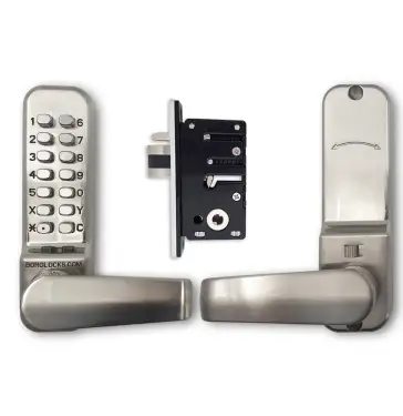Click Here To Enlarge This Photo Of BORG Locks BL2402 ECP SS Medium Duty Digital Lock with Holdback Function & Easicode Pro Coding Chamber &lpar;28mm Latch for Aluminium&sol;Narrow Stile Doors&rpar; - Stainless Steel