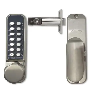 Click Here To Enlarge This Photo Of BORG Locks BL2501 ECP SS Medium Duty 'Codestar' Digital Lock with Holdback & Easicode Pro Coding Chamber &lpar;60mm Latch&rpar; - Stainless Steel