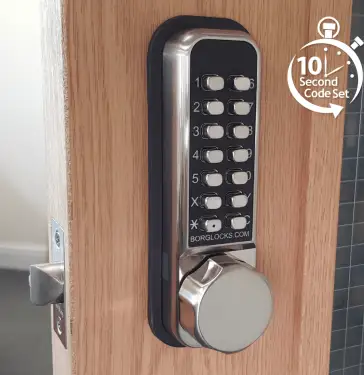 Click Here To Enlarge This Photo Of BORG Locks BL2501 ECP SS Medium Duty 'Codestar' Digital Lock with Holdback & Easicode Pro Coding Chamber &lpar;60mm Latch&rpar; - Stainless Steel