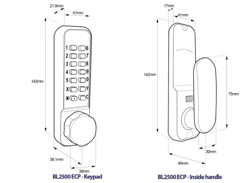 Click Here To Enlarge This Photo Of BORG Locks BL2501 ECP SS Medium Duty 'Codestar' Digital Lock with Holdback & Easicode Pro Coding Chamber &lpar;60mm Latch&rpar; - Stainless Steel