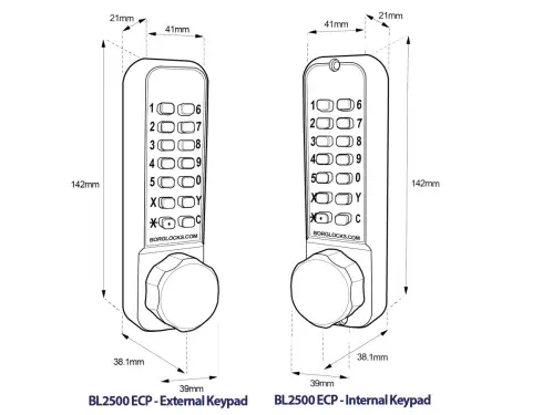 Click Here To Enlarge This Photo Of BORG Locks BL2521 ECP SS Medium Duty 'Codestar' Back to Back Digital Lock with Holdback & Easicode Pro Coding Chamber &lpar;60mm Latch&rpar; - Stainless Steel