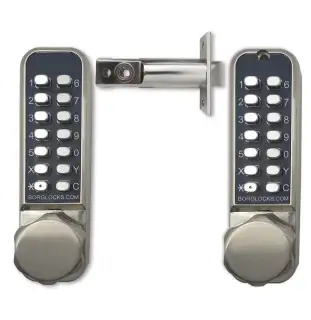 BORG Locks BL2521 ECP SS Medium Duty 'Codestar' Back to Back Digital Lock with Holdback & Easicode Pro Coding Chamber &lpar;60mm Latch&rpar; - Stainless Steel
