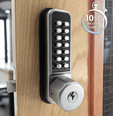 Click Here To Enlarge This Photo Of BORG Locks BL2701 ECP SC Medium Duty Digital Lock with Holdback Function&comma; Key Override & Easicode Pro Coding Chamber &lpar;60mm Latch&rpar; - Satin Chrome