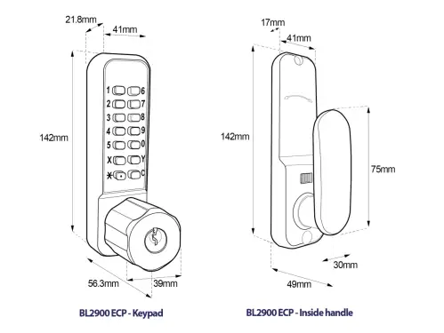 Click Here To Enlarge This Photo Of BORG Locks BL2701 ECP SC Medium Duty Digital Lock with Holdback Function&comma; Key Override & Easicode Pro Coding Chamber &lpar;60mm Latch&rpar; - Satin Chrome