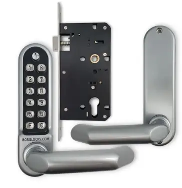 Click Here To Enlarge This Photo Of BORG Locks BL5003 ECP SC Medium&sol;Heavy Duty Round Bar Digital Lock with Free Passage Mode & Easicode Pro Coding Chamber &lpar;60x72mm Euro Profile Lockcase&rpar; - Satin Chrome