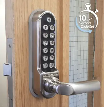 Click Here To Enlarge This Photo Of BORG Locks BL5003 ECP SS Medium&sol;Heavy Duty Digital Lock &lpar;Round Bar&rpar; with Free Passage Mode & Easicode Pro Coding Chamber &lpar;60x72mm Euro Profile Lockcase&rpar; - Stainless Steel