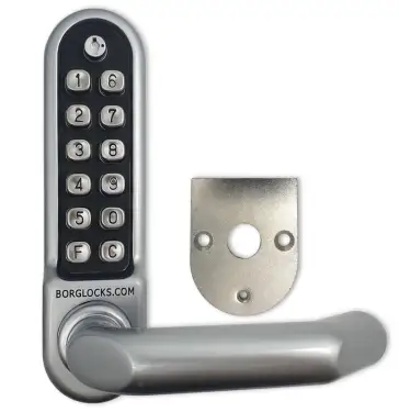 Click Here To Enlarge This Photo Of BORG Locks BL5008 ECP SC Medium&sol;Heavy Duty Digital Lock &lpar;Round Bar&rpar; with Free Passage Mode & Easicode Pro Coding Chamber &lpar;Front Plate only for use with Panic Hardware&rpar; - Satin Chrome