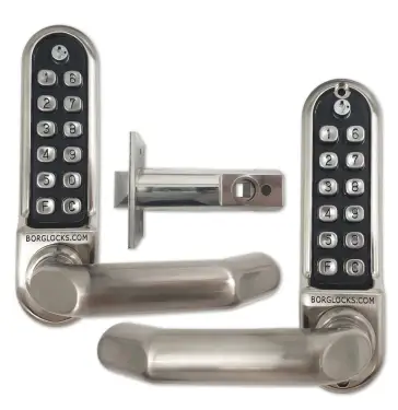 Click Here To Enlarge This Photo Of BORG Locks BL5051 ECP SC Medium&sol;Heavy Duty Back to Back Digital Lock &lpar;Round Bar&rpar; with Free Passage Mode & Easicode Pro Coding Chamber &lpar;60mm Latch&rpar; - Satin Chrome