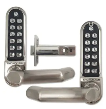 Click Here To Enlarge This Photo Of BORG Locks BL5051 ECP SS Medium&sol;Heavy Duty Back to Back Digital Lock &lpar;Round Bar&rpar; with Free Passage Mode & Easicode Pro Coding Chamber &lpar;60mm Latch&rpar; - Stainless Steel