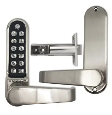 Click Here To Enlarge This Photo Of BORG Locks BL5401 ECP SC Medium&sol;Heavy Duty Flat Bar Digital Lock with Free Passage Mode & Easicode Pro Coding Chamber &lpar;60mm Latch&rpar; - Satin Chrome