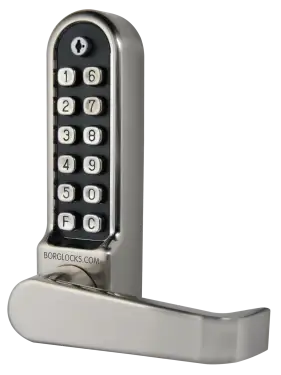 Click Here To Enlarge This Photo Of BORG Locks BL5408 ECP SS Medium&sol;Heavy Duty Digital Lock &lpar;Flat Bar&rpar; with Free Passage Mode & Easicode Pro Coding Chamber &lpar;Front Plate only for use with Panic Hardware&rpar; - Stainless Steel