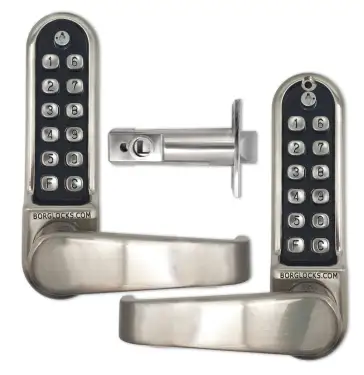 Click Here To Enlarge This Photo Of BORG Locks BL5451 ECP SC Medium&sol;Heavy Duty Back to Back Flat Bar Digital Lock with Free Passage Mode & Easicode Pro Coding Chamber &lpar;60mm Latch&rpar; - Satin Chrome