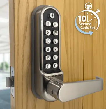 Click Here To Enlarge This Photo Of BORG Locks BL5451 ECP SC Medium&sol;Heavy Duty Back to Back Flat Bar Digital Lock with Free Passage Mode & Easicode Pro Coding Chamber &lpar;60mm Latch&rpar; - Satin Chrome