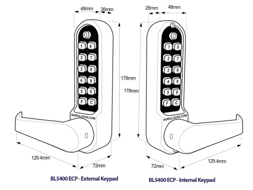 Click Here To Enlarge This Photo Of BORG Locks BL5451 ECP SC Medium&sol;Heavy Duty Back to Back Flat Bar Digital Lock with Free Passage Mode & Easicode Pro Coding Chamber &lpar;60mm Latch&rpar; - Satin Chrome