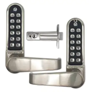 BORG Locks BL5451 ECP SC Medium&sol;Heavy Duty Back to Back Flat Bar Digital Lock with Free Passage Mode & Easicode Pro Coding Chamber &lpar;60mm Latch&rpar; - Satin Chrome