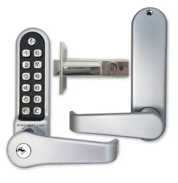 Click Here To Enlarge This Photo Of BORG Locks BL5701 ECP SC Medium&sol;Heavy Duty Digital Lock &lpar;Flat Bar&rpar; with Free Passage Mode&comma; Key Override & Easicode Pro Coding Chamber &lpar;60mm Latch&rpar; - Satin Chrome