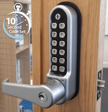 Click Here To Enlarge This Photo Of BORG Locks BL5701 ECP SC Medium&sol;Heavy Duty Digital Lock &lpar;Flat Bar&rpar; with Free Passage Mode&comma; Key Override & Easicode Pro Coding Chamber &lpar;60mm Latch&rpar; - Satin Chrome