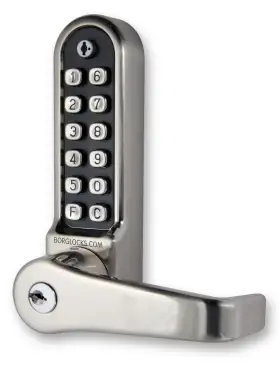 Click Here To Enlarge This Photo Of BORG Locks BL5771 ECP SS Medium&sol;Heavy Duty Back to Back Digital Lock &lpar;Flat Bar&rpar; with Free Passage Mode&comma; Key Override & Easicode Pro Coding Chamber &lpar;60mm Latch&rpar; - Stainless Steel