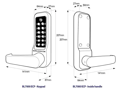 Click Here To Enlarge This Photo Of BORG Locks BL7003 ECP SS Heavy Duty Digital Lock with Free Passage & Easicode Pro Coding Chamber &lpar;60x72mm Euro Profile Lockcase&rpar; - Stainless Steel