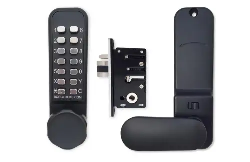 Click Here To Enlarge This Photo Of BORG Locks BL2602 ECP MG Pro Medium Duty Digital Lock with Holdback & Easicode Pro Coding Chamber &lpar;28mm Latch for Aluminium&sol;Narrow Stile Doors&rpar; - Marine Grade Black