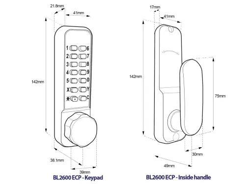 Click Here To Enlarge This Photo Of BORG Locks BL2602 ECP MG Pro Medium Duty Digital Lock with Holdback & Easicode Pro Coding Chamber &lpar;28mm Latch for Aluminium&sol;Narrow Stile Doors&rpar; - Marine Grade Black