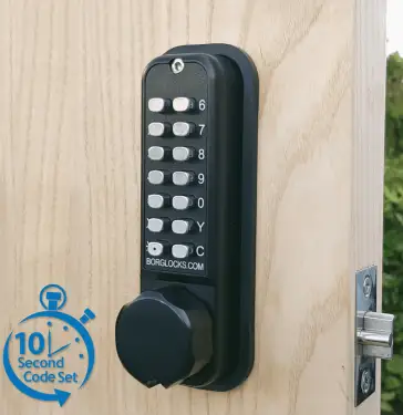 Click Here To Enlarge This Photo Of BORG Locks BL2621 ECP MG Pro Medium Duty Back to Back Digital Lock with Easicode Pro Coding Chamber &lpar;60mm Latch&rpar; - Marine Grade Black