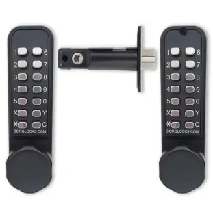 BORG Locks BL2621 ECP MG Pro Medium Duty Back to Back Digital Lock with Easicode Pro Coding Chamber &lpar;60mm Latch&rpar; - Marine Grade Black