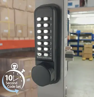 Click Here To Enlarge This Photo Of BORG Locks BL2622 ECP MG Pro Medium Duty Back to Back Digital Lock with Easicode Pro Coding Chamber &lpar;28mm Latch for Aluminium&sol;Narrow Stile Doors&rpar; - Marine Grade Black