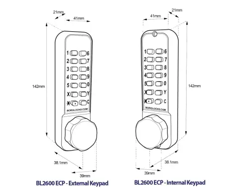 Click Here To Enlarge This Photo Of BORG Locks BL2622 ECP MG Pro Medium Duty Back to Back Digital Lock with Easicode Pro Coding Chamber &lpar;28mm Latch for Aluminium&sol;Narrow Stile Doors&rpar; - Marine Grade Black
