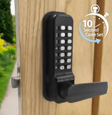 Click Here To Enlarge This Photo Of BORG Locks BL4401 ECP MG Pro Medium&sol;Heavy Duty Free Turning Digital Lock with Holdback & Easicode Pro Coding Chamber &lpar;60mm Latch&rpar; - Marine Grade Black