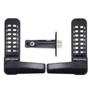 BORG Locks BL4441 ECP MG Pro Medium&sol;Heavy Duty Free Turning Back to Back Digital Lock & Easicode Pro Coding Chamber &lpar;60mm Latch&rpar; - Marine Grade Black