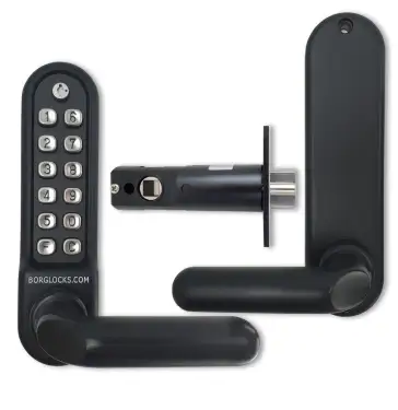 Click Here To Enlarge This Photo Of BORG Locks BL5201 ECP MG Pro Medium&sol;Heavy Duty Digital Lock &lpar;Round Bar&rpar; with Free Passage Mode & Easicode Pro Coding Chamber &lpar;60mm Latch&rpar; - Marine Grade Black