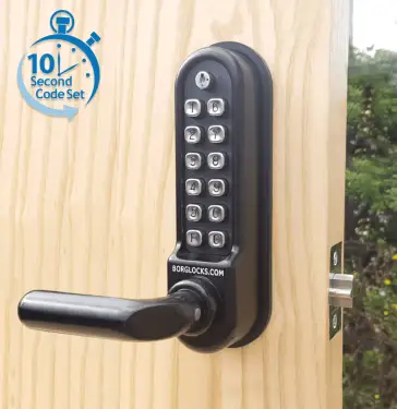 Click Here To Enlarge This Photo Of BORG Locks BL5251 ECP MG Pro Medium&sol;Heavy Duty Back to Back Digital Lock &lpar;Round Bar&rpar; with Free Passage Mode & Easicode Pro Coding Chamber &lpar;60mm Latch&rpar; - Marine Grade Black