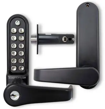 Click Here To Enlarge This Photo Of BORG Locks BL5701 ECP MG Pro Medium&sol;Heavy Duty Digital Lock &lpar;Flat Bar&rpar; with Free Passage Mode&comma; Key Override & Easicode Pro Coding Chamber &lpar;60mm Latch&rpar; - Marine Grade Black