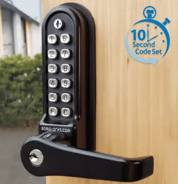 Click Here To Enlarge This Photo Of BORG Locks BL5771 ECP MG Pro Medium&sol;Heavy Duty Back to Back Digital Lock &lpar;Flat Bar&rpar; with Free Passage Mode&comma; Key Override & Easicode Pro Coding Chamber &lpar;60mm Latch&rpar; - Marine Grade Black