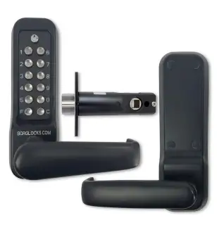 BORG Locks BL7001 ECP MG Pro Heavy Duty Digital Lock with Free Passage & Easicode Pro Coding Chamber &lpar;60mm Latch&rpar; - Marine Grade Black