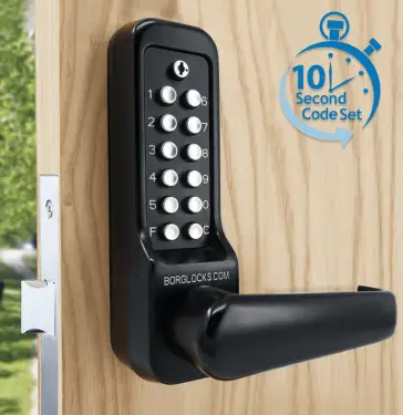 Click Here To Enlarge This Photo Of BORG Locks BL7003 ECP MG Pro Heavy Duty Digital Lock with Free Passage & Easicode Pro Coding Chamber &lpar;60x72mm Euro Profile Lockcase&rpar; - Marine Grade Black
