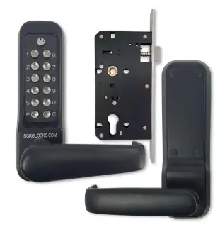 BORG Locks BL7003 ECP MG Pro Heavy Duty Digital Lock with Free Passage & Easicode Pro Coding Chamber &lpar;60x72mm Euro Profile Lockcase&rpar; - Marine Grade Black